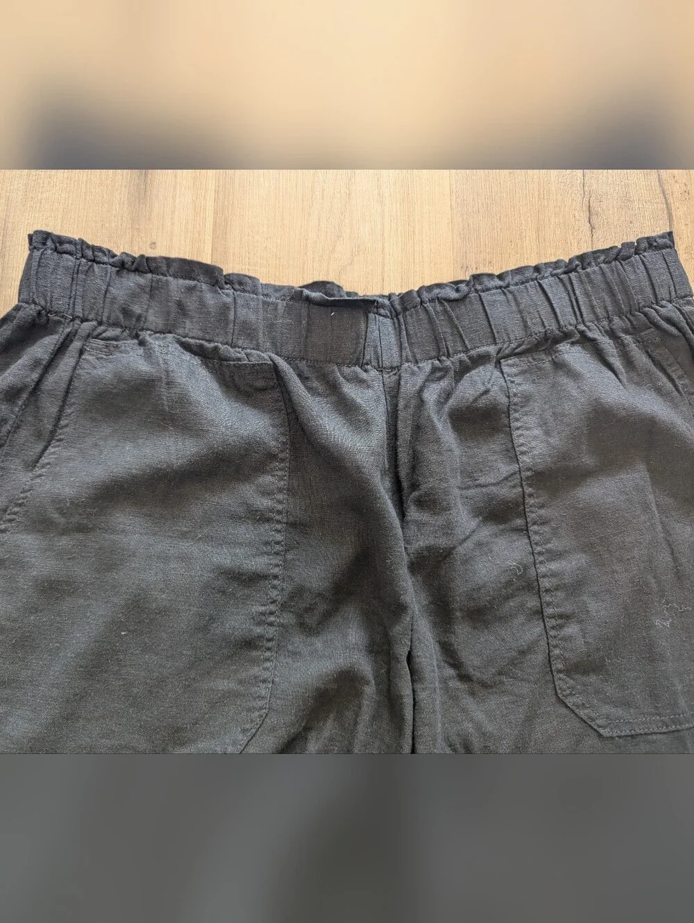 Briggs New York Black High-Waist Linen-Blend Shorts - Picture 3 of 8